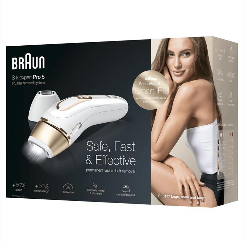 "BRAUN - Silk-Expert Pro 5 PL5117-Bianco/Oro"
