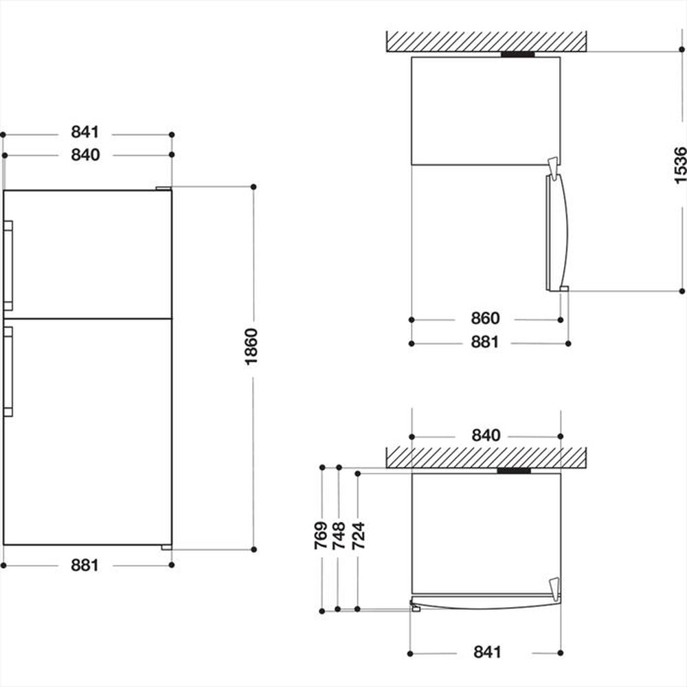 "WHIRLPOOL - Frigorifero 2 porte W84TE 72 X 2 Classe E"