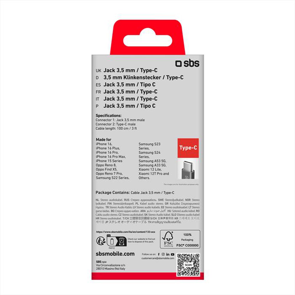 "SBS - TECABLE35TYCK-Nero"