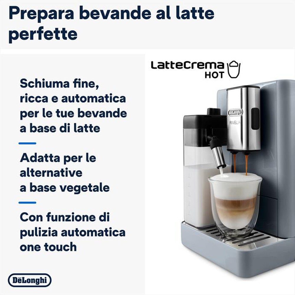 "DE LONGHI - Macchina da caffè automatica RIVELIA EXAM440.55.G-Grigio (pebble grey)"