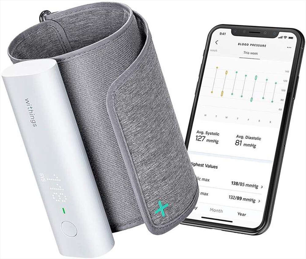 "WITHINGS - Misura pressione da braccio BPM CONNECT + COVER-Grey"