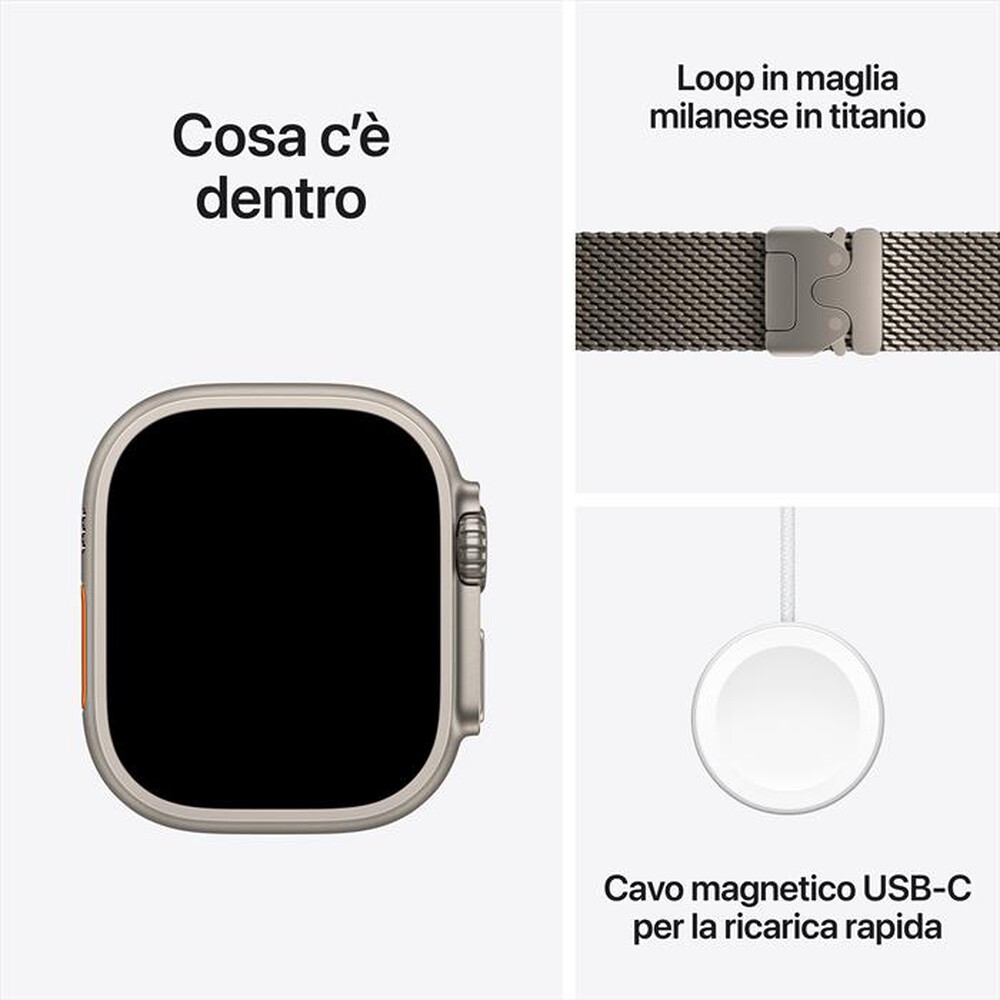Immagine del prodotto APPLE - Watch Ultra 3 GPS + Cellular 49mm Titanio Naturale-Loop Milanese Titanio - L