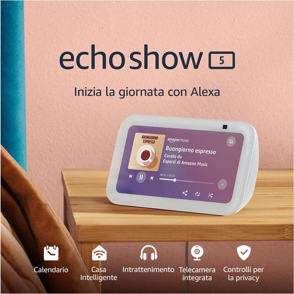 "AMAZON - Speaker ECHO SHOW 5 (3ª GENERAZIONE)-Bianco"