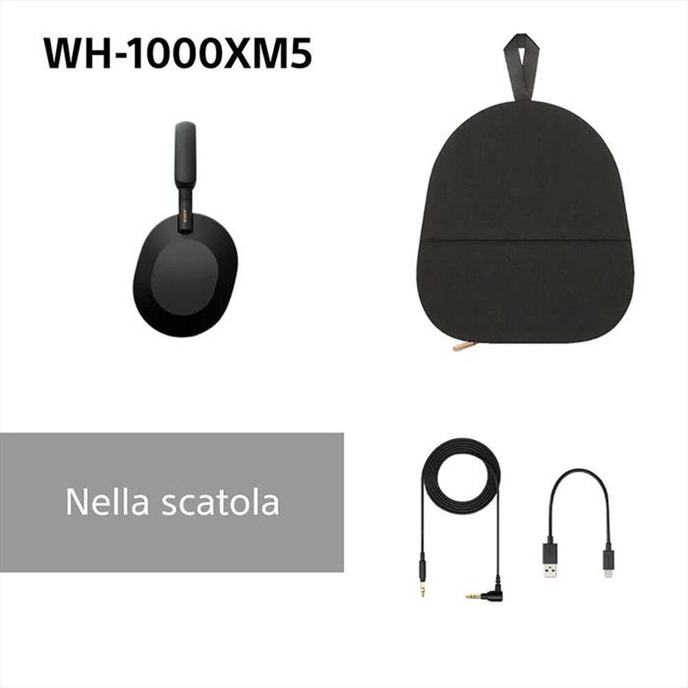 "SONY - Cuffie wireless WH1000XM5B.CE7-Nero"