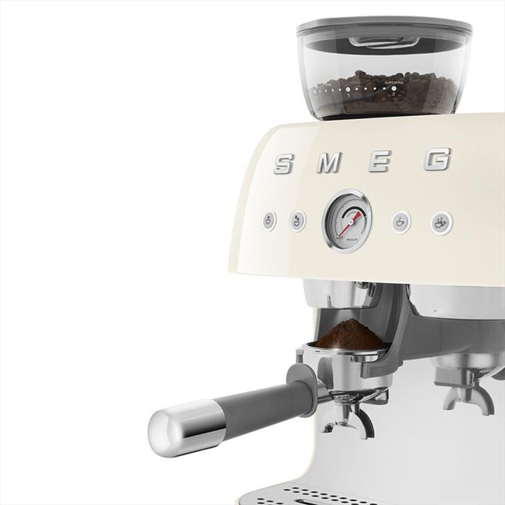 "SMEG - Macchina da Caffè+macinacaffè 50's Style EGF03CREU-Panna LUCIDO"