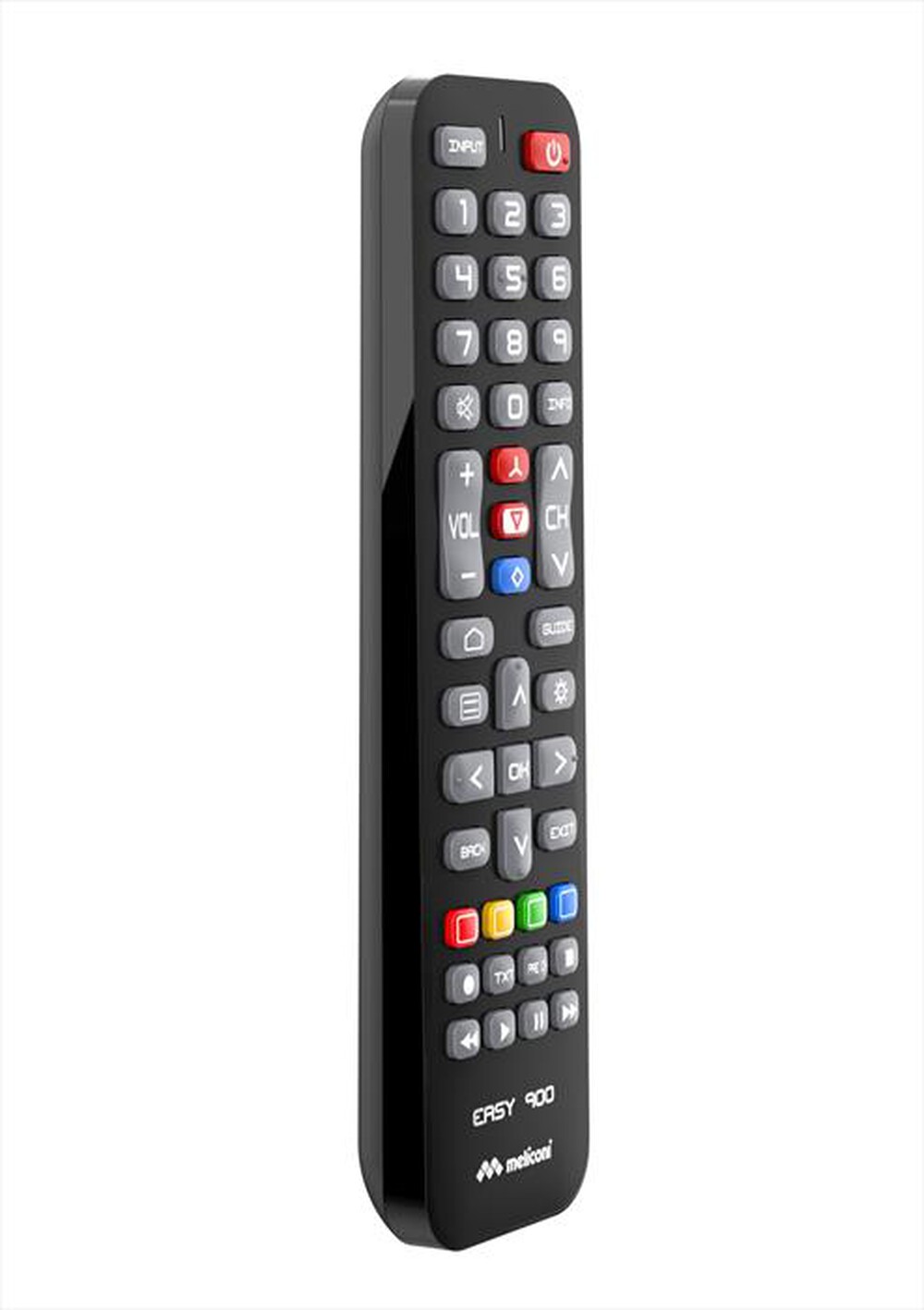 "MELICONI - Telecomando di ricambio EASY 900 PER TV HISENSE-Calotta nera, tastiera grigia"