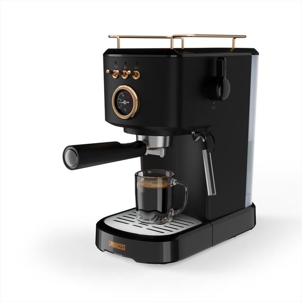 "PRINCESS - MACCHINA CAFFE' ESPRESSO 3 IN 1-Nero / Acciaio-Plastica"