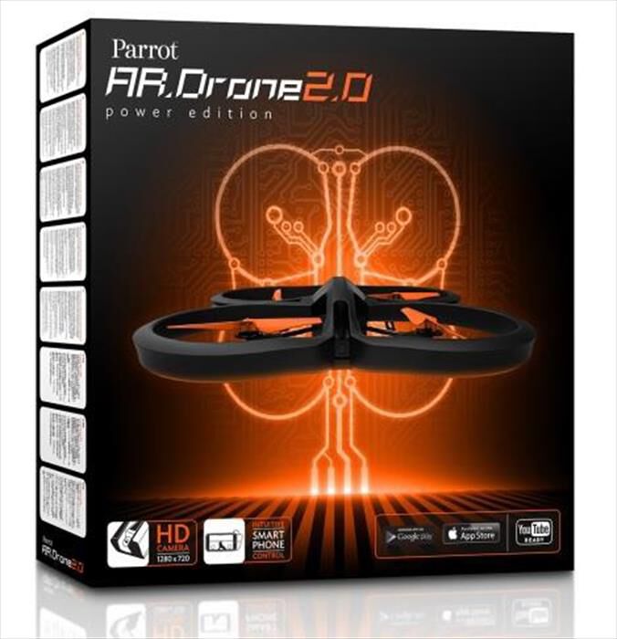 PARROT - AR Drone 2.0 Power Edition +2 Batterie HD Incluse-NERO