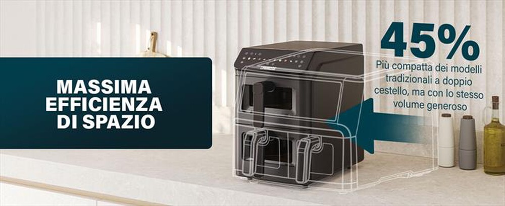 Immagine del prodotto PRINCESS - Friggitrice ad aria DUAL VERTICAL-Nero