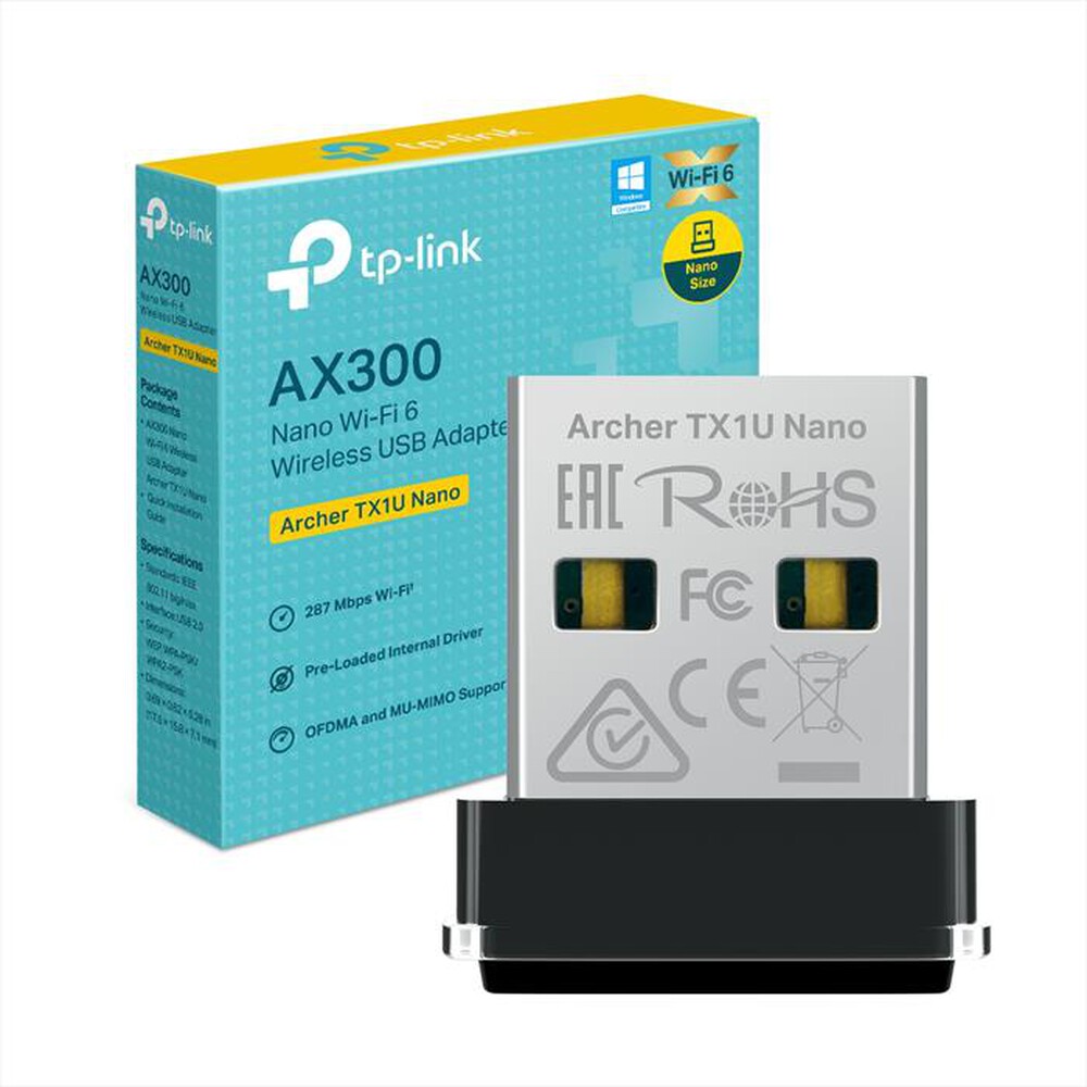Immagine del prodotto TP-LINK - ARCHER TX1U NANO ADATTATORE USB WI-FI 6 AX300-nero