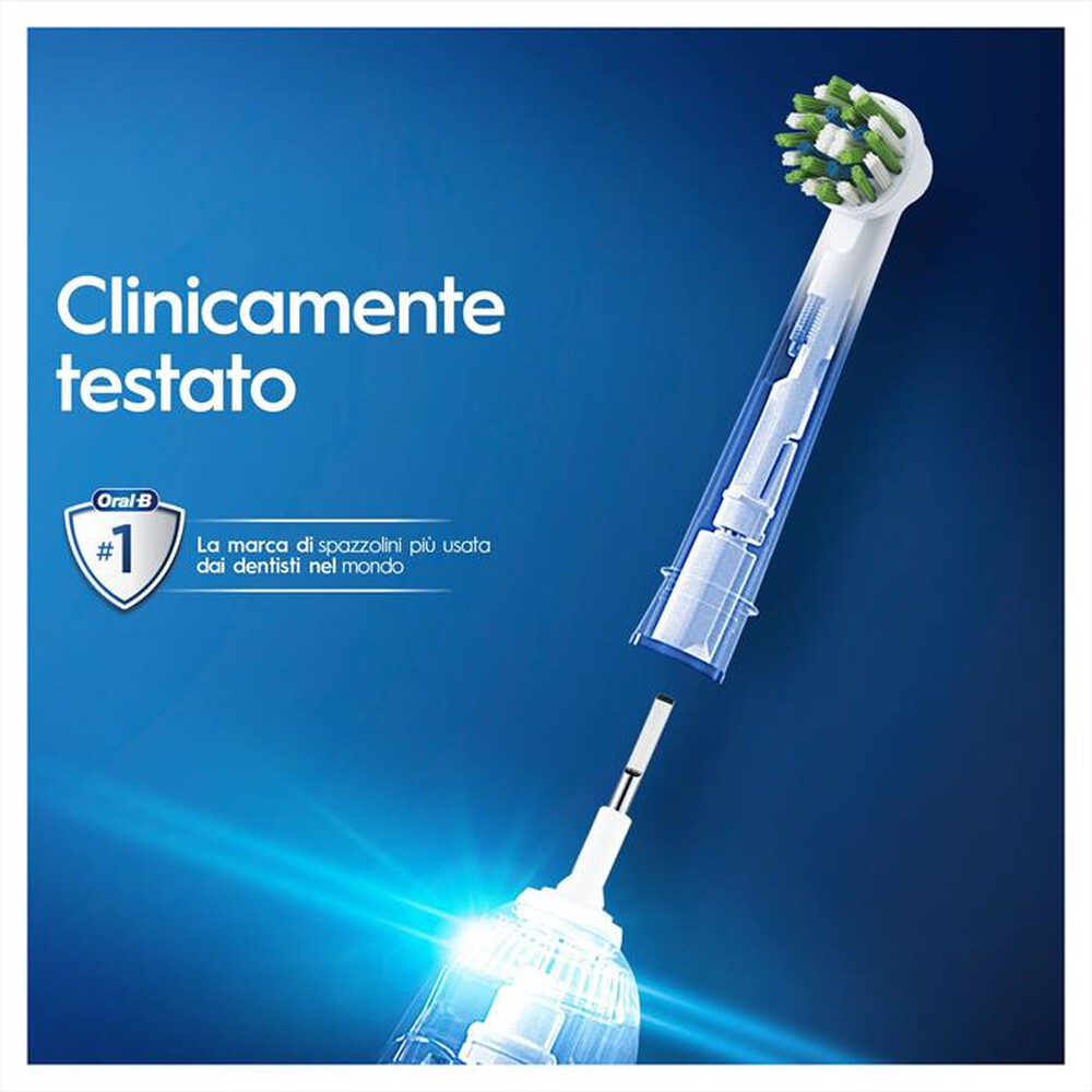 "ORAL-B - Testine Crossaction Con CleanMaximiser, 3 Pezzi-Bianco"