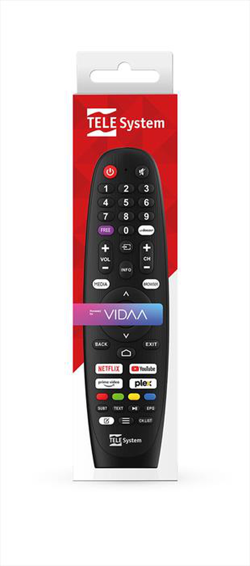 Immagine del prodotto TELESYSTEM - TELECOMANDO ORIG.IN BLIST.PER SMART TV VIDAA ERGON-BLACK