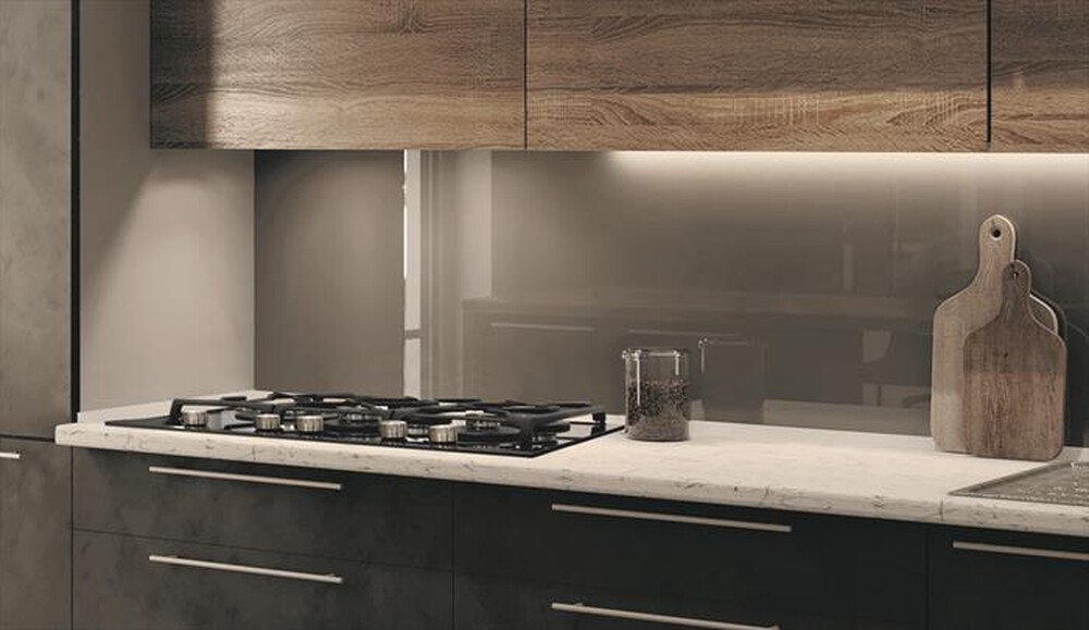 "GLEM GAS - Piano cottura a gas GV755XBK 5 fuochi 70cm-Nero Lucido"