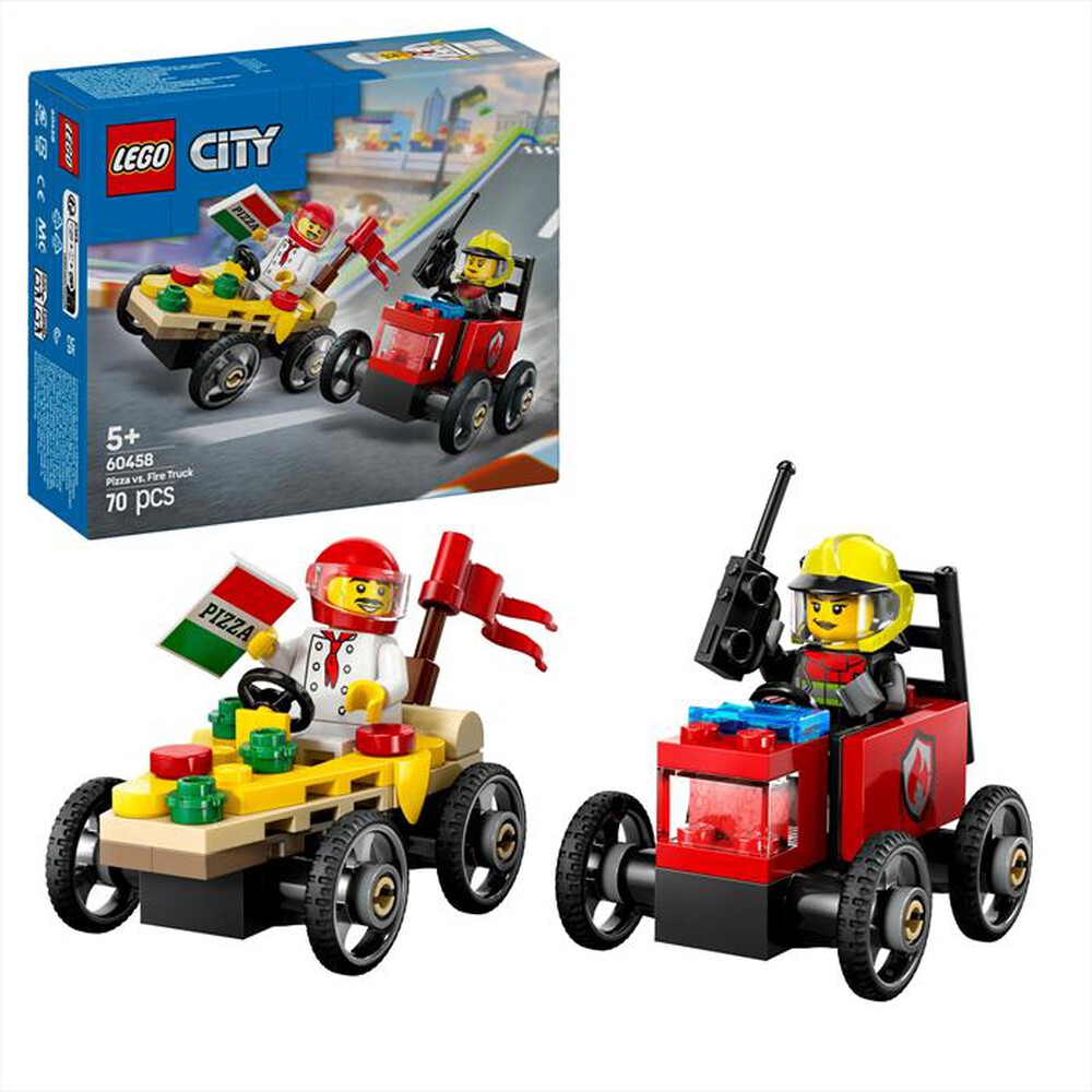 Immagine del prodotto LEGO - CITY Veicoli da corsa: pizzaiolo vs pompiere 60458