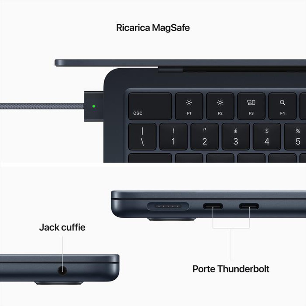 "APPLE - MacBook Air 13 M2 8-core CPU 8-core GPU 256GB SSD-Mezzanotte"