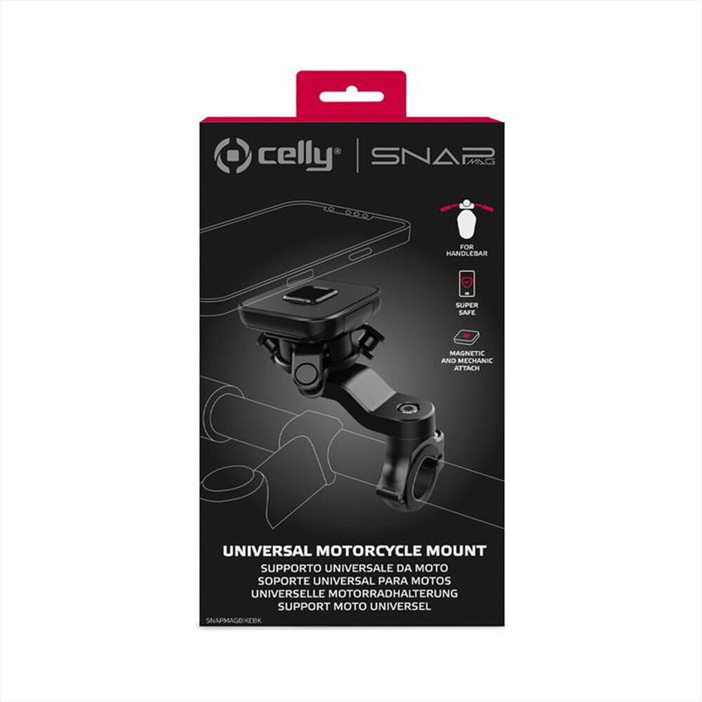 "CELLY - SUPPORTO UNIVERSALE DA MOTO PER SMARTPHONE-NERO"