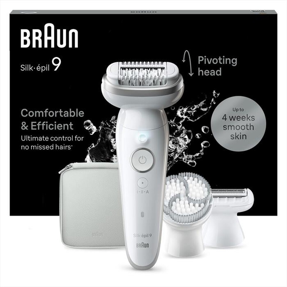 "BRAUN - Epilatore SILK-ÉPIL 9 9-061-BIANCO/ARGENTO"