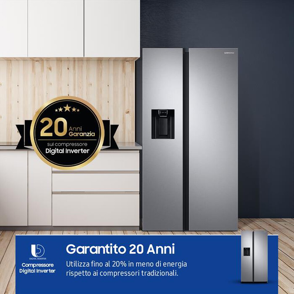 "SAMSUNG - Frigorifero side by side RS65DG54M3SLEF Classe E-Inox"