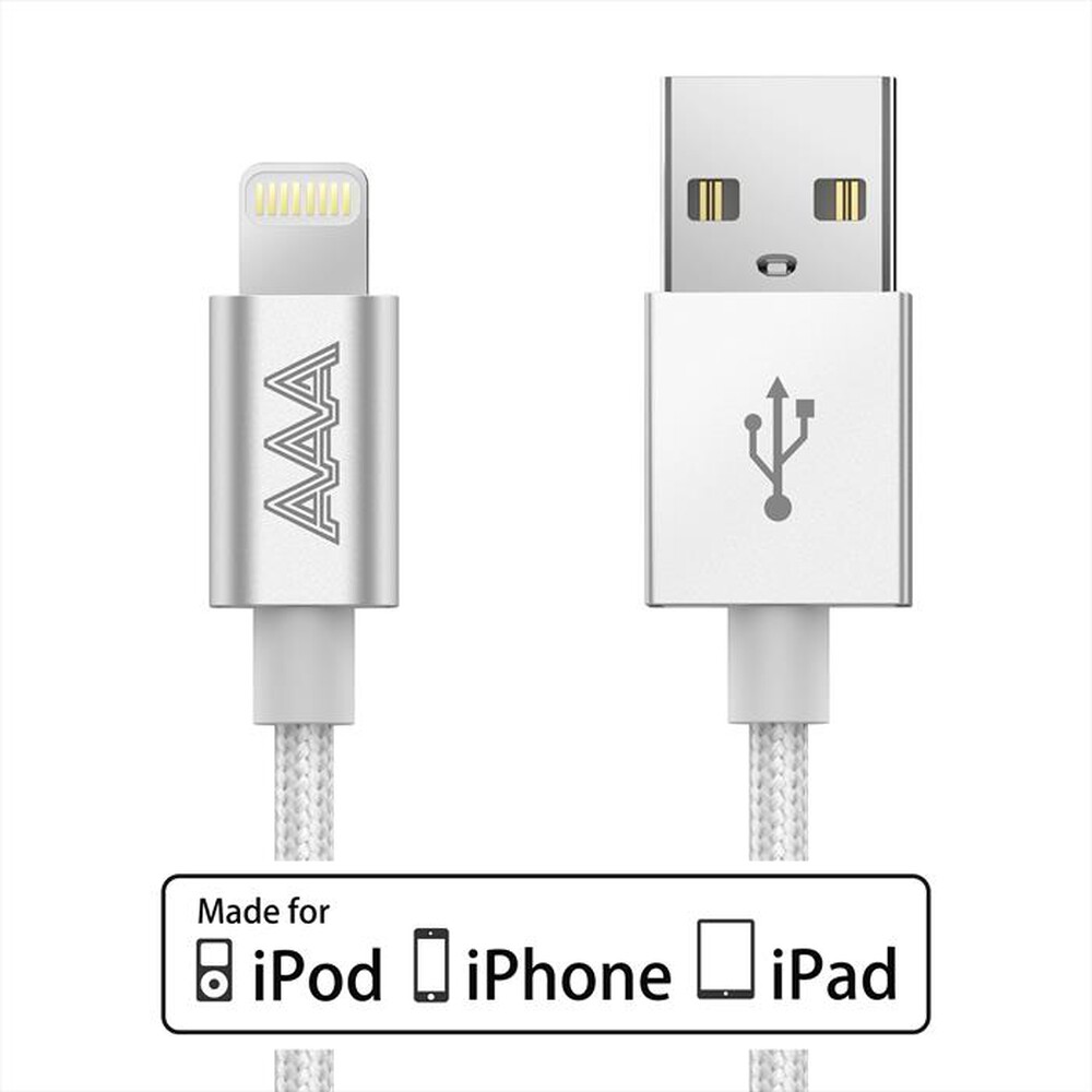 "AAAMAZE - ALUMINUM LIGHTNING CABLE 1.8M-Silver"