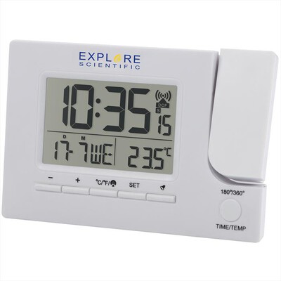 EXPLORE SCIENTIFIC - RDP1003 OROLOGIO RADIOCONTROLLATO CON PROIEZIONE-White