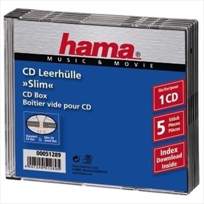HAMA - Custodia CD slim - 5pz. 07451289 - NERO