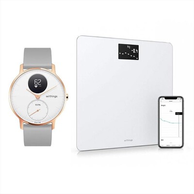 WITHINGS - Smart Watch SCANWATCH 42MM RG + BODY BIANCA-Bianco / rose gold