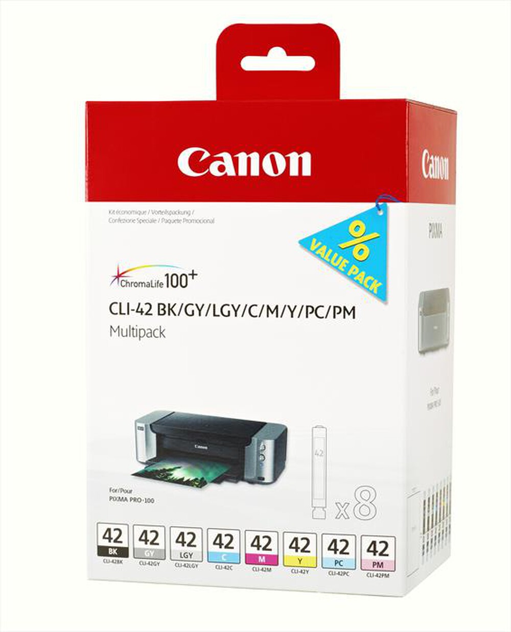 "CANON - CLI-42 FULL-8INKS MULTI P-BK/GY/LGY/C/M/Y/PC/PM"