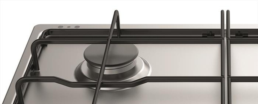 "INDESIT - Piano cottura a gas THP 642 IX/I 59cm-Nero, Stainless steel"