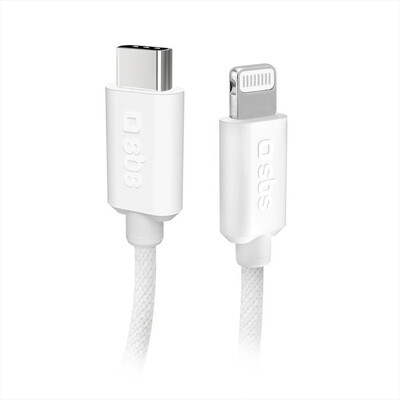 SBS - Cavo tessuto type-C lightning TECABLETISSUETCLIGG-Bianco