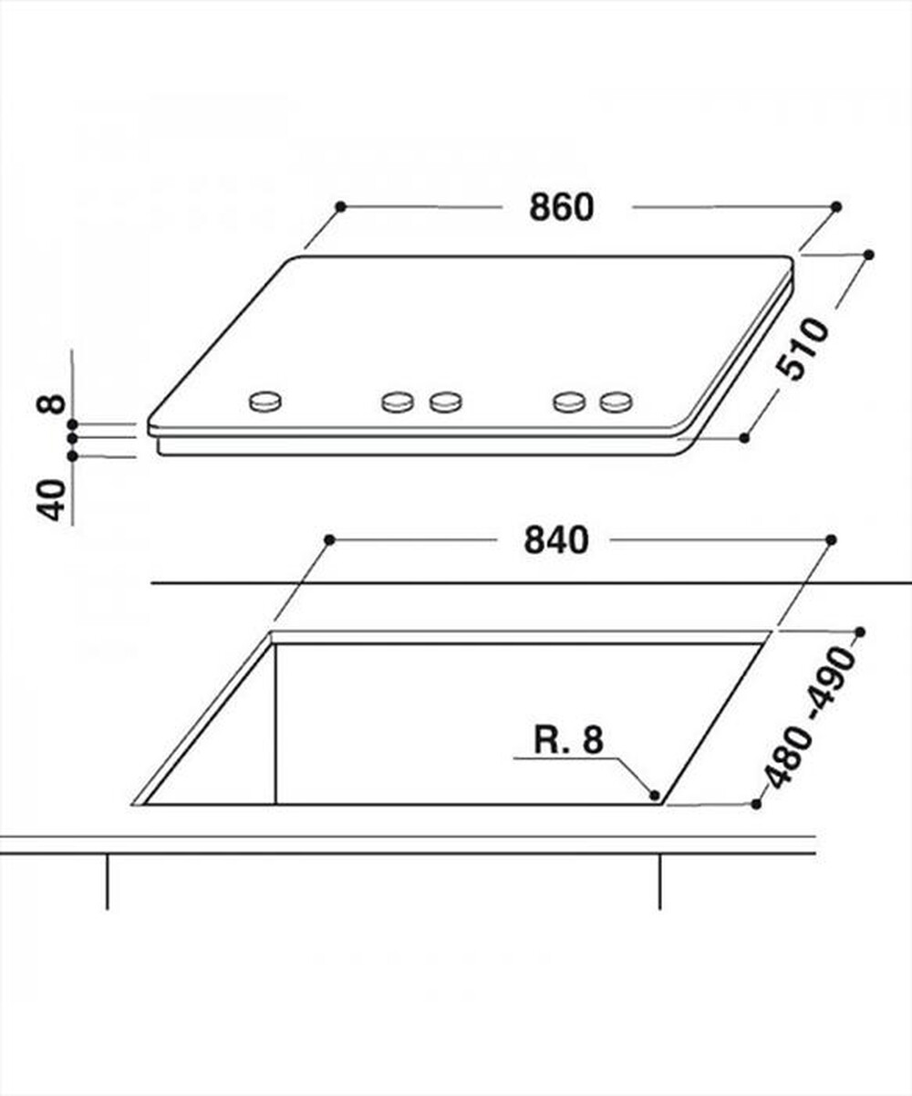 Immagine del prodotto WHIRLPOOL - Piano cottura a gas GOA 9523/NB 5 fuochi 86cm-Nero