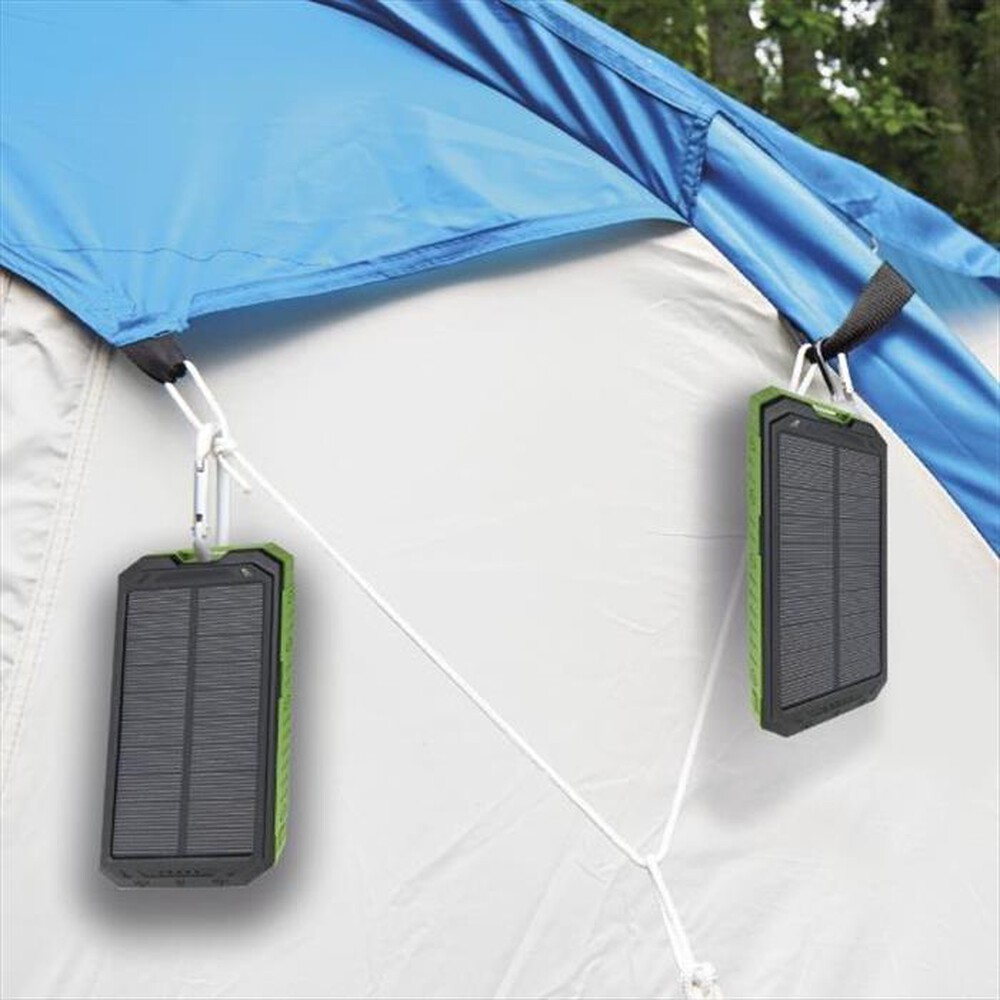 "ISNATCH - S10 - POWER BANK A ENERGIA SOLARE 10000MAH-Nero/Verde"