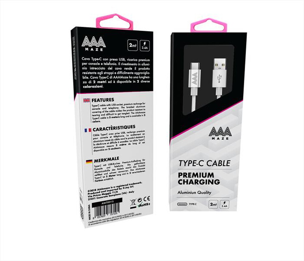 "AAAMAZE - TYPE-C CABLE 2M - Silver"