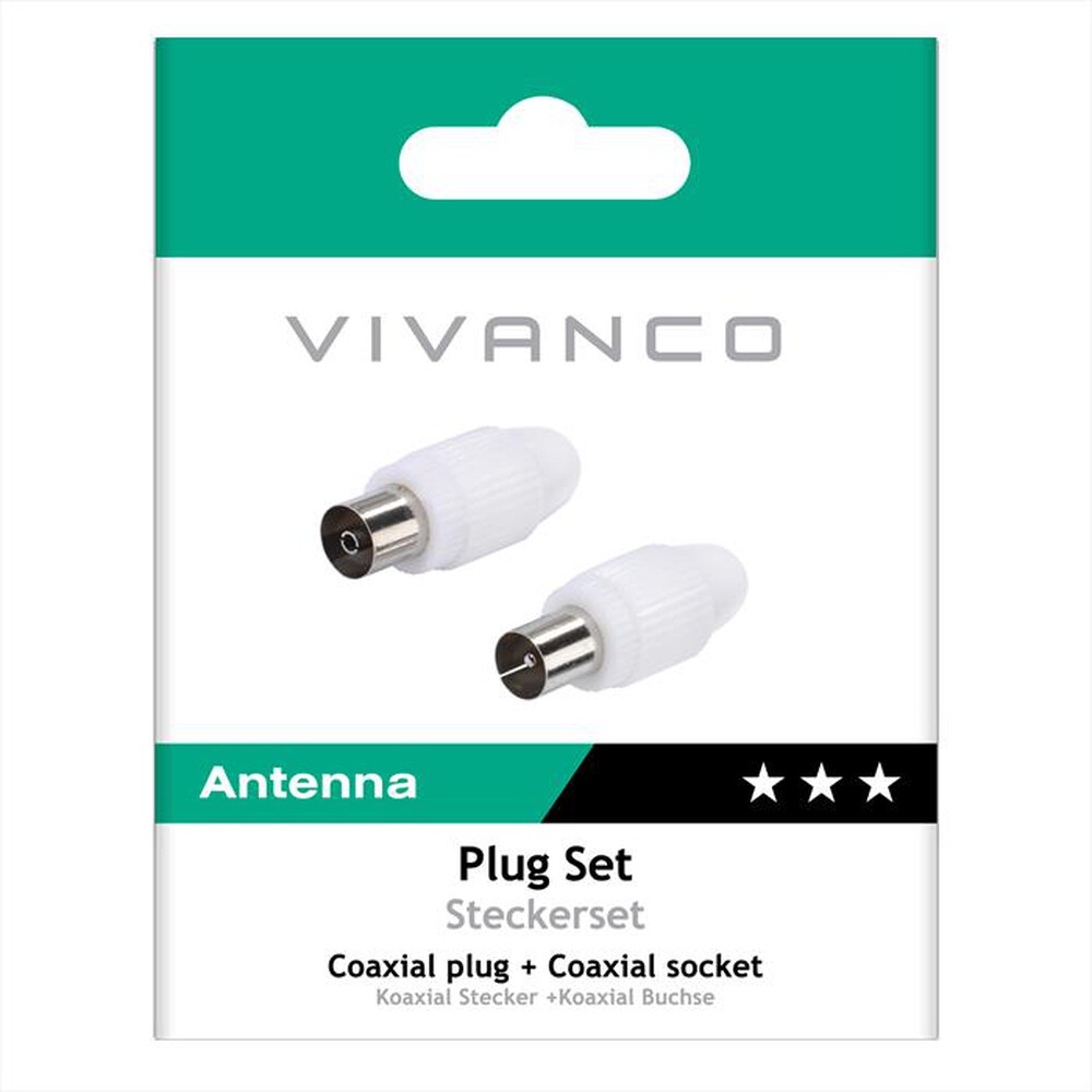 Immagine del prodotto SBS - Plug Set Coax plug a. Coax socket-Bianco