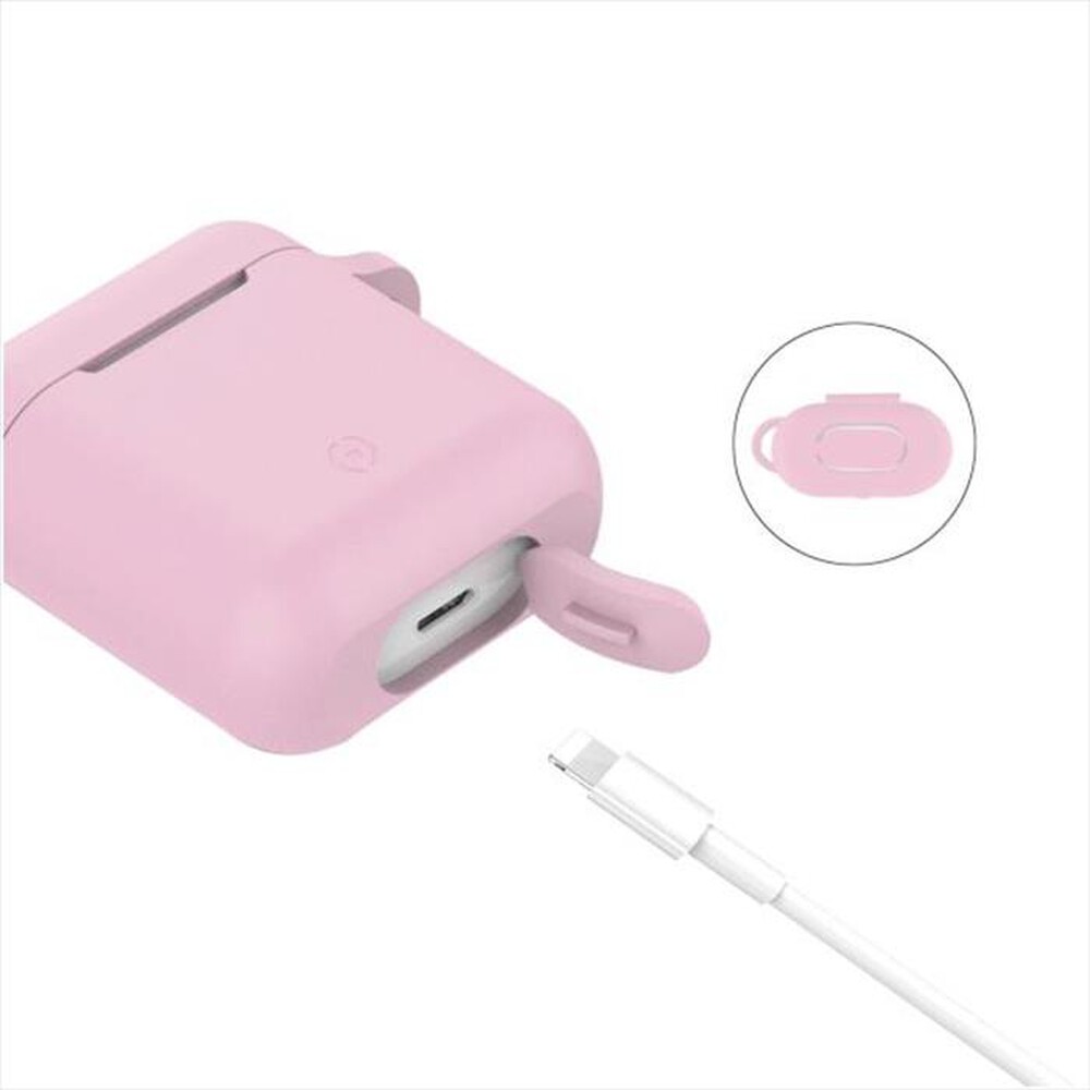 "CELLY - CUSTODIA PER CHARGING BOX DELLE AIRPODS-Rosa/Silicone"