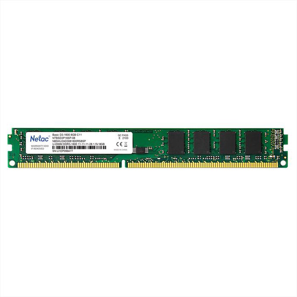 "NETAC - BASIC DDR3-1600 8G C11 UDIMM 240-PIN-NERO"