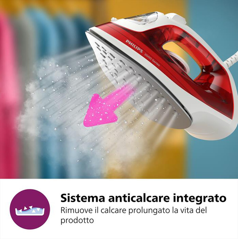"PHILIPS - Ferro da stiro a vapore SERIE 2000 DST2010/40-Rosso"
