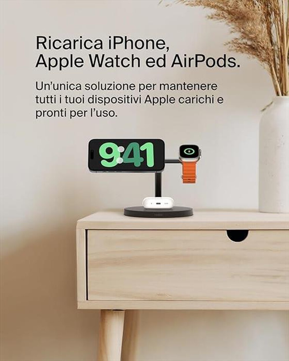 Immagine del prodotto BELKIN - BOOSTCHARGE PRO 3-IN-1 QI2 15W WIRELESS-Nero