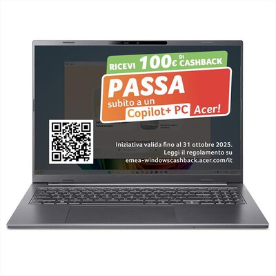ACER - NOTEBOOK ASPIRE 16 AI - 16” OLED A16-52M-52G1-Grigio,  ACER - NOTEBOOK ASPIRE 16 AI - 16” OLED A16-52M-52G1-Grigio