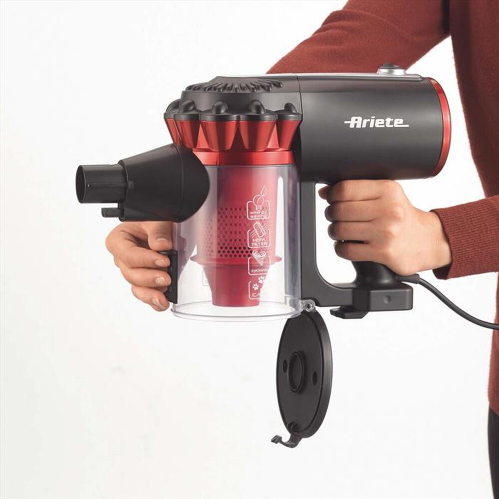 "ARIETE - 2759 Handy Force RBT Scopa elettrica con filo-Nero, Rosso"