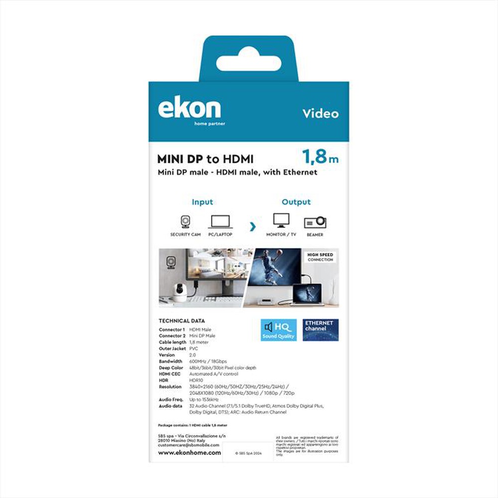 Immagine del prodotto SBS - ECVHDMIMINIDP18K-Nero