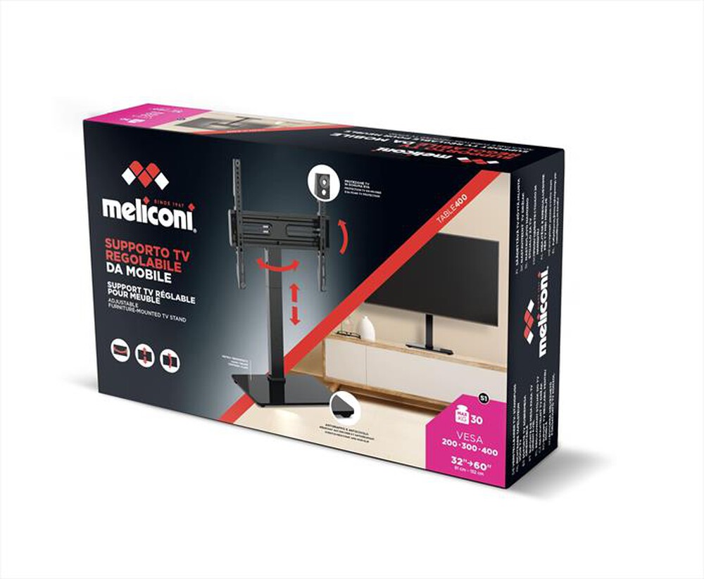 Immagine del prodotto MELICONI - Supporto TV TABLE400 30Kg max-Nero