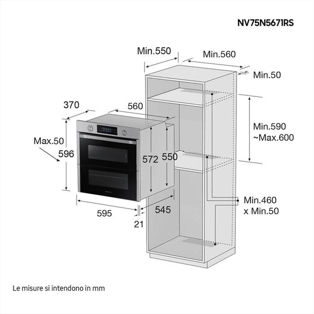 Immagine del prodotto SAMSUNG - Forno incasso elettrico NV75N5671RS/ET Classe A+-INOX ANTI IMPRONTA