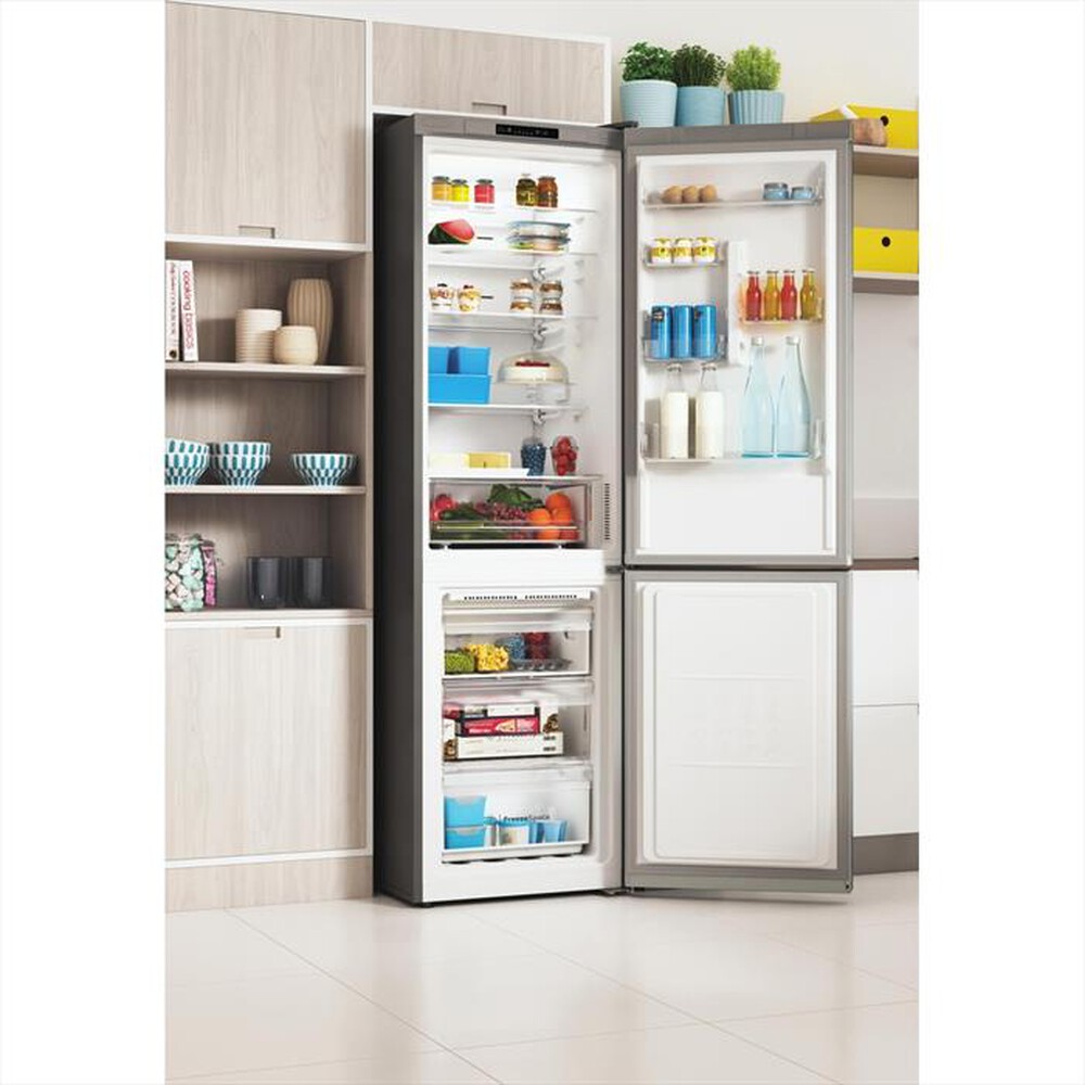 "INDESIT - Frigorifero combinato PUSH&GO INFC9 TI22X Classe E-Stainless steel"