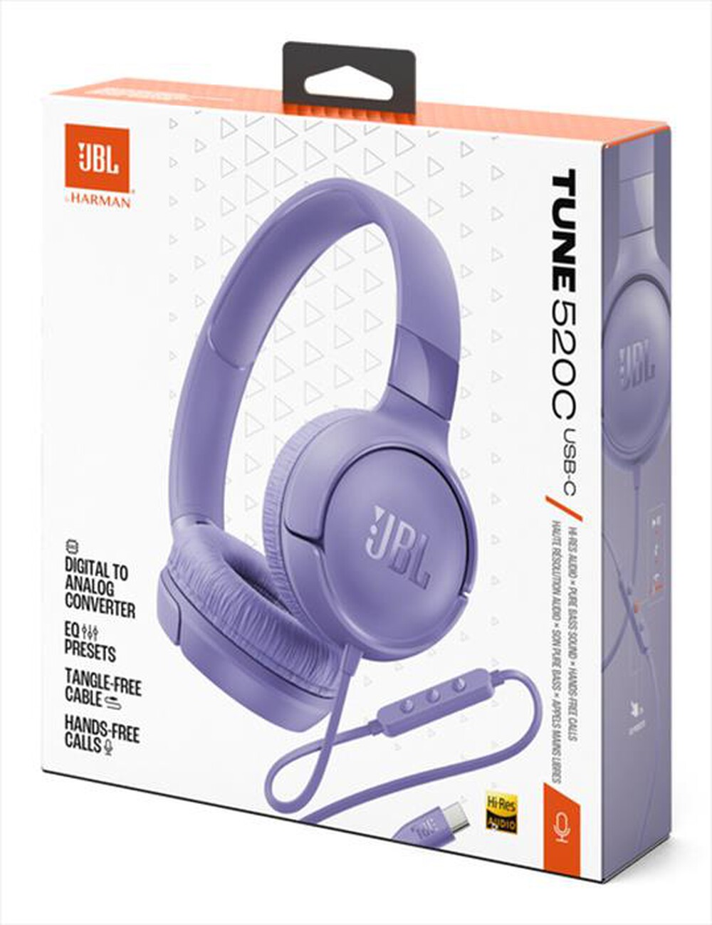 Immagine del prodotto JBL - CUFFIE AD ARCHETTO SUPRA-AURALI CON CAVO TUNE 520C-Lilla