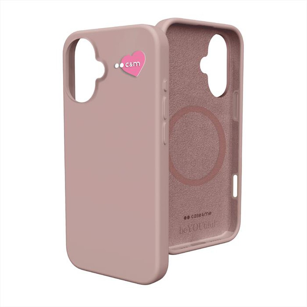 Immagine del prodotto CASEME - Cover silicone magsafe per iPhone 16 heart 3d-Rosa