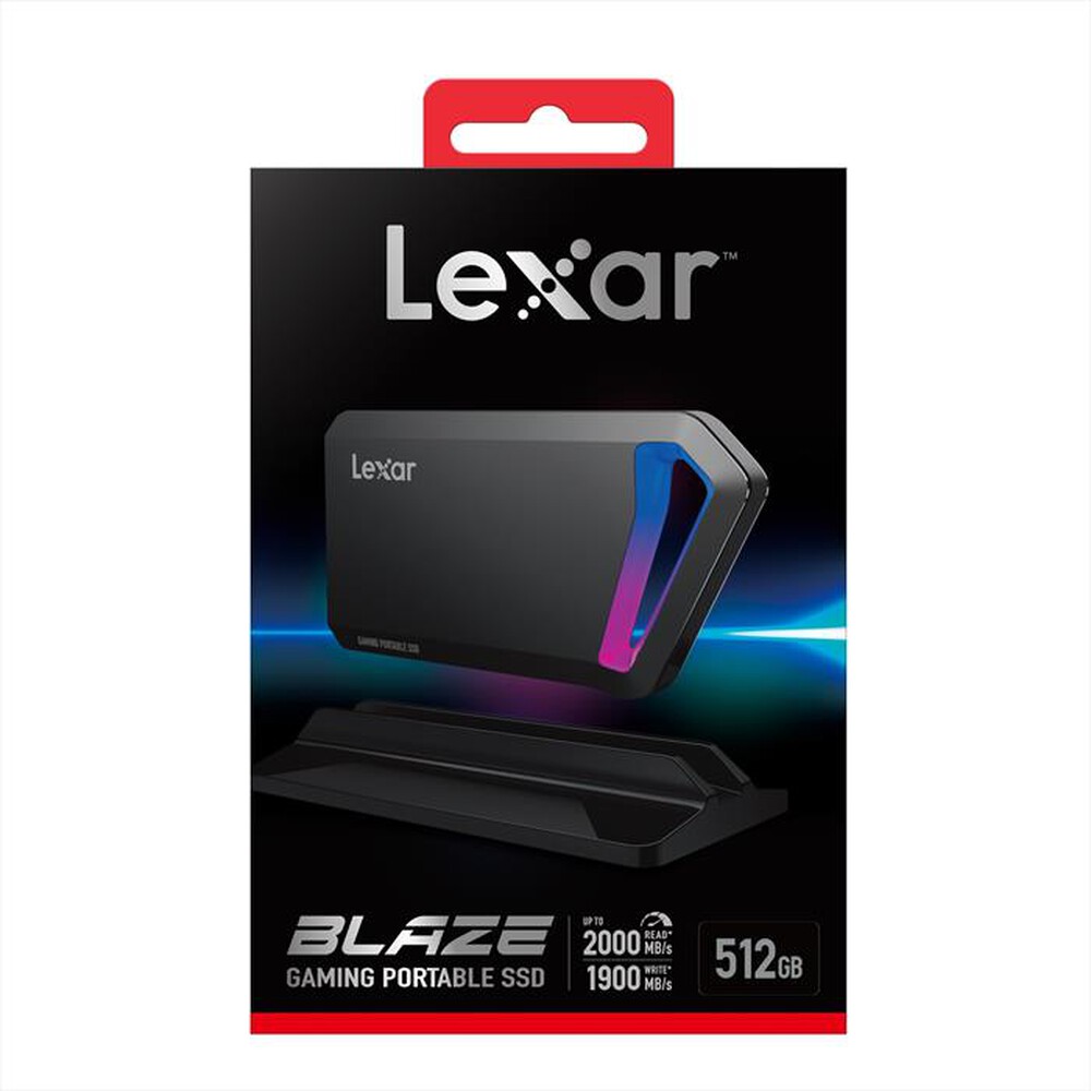 "LEXAR - Hard Disk Esterno 512GB SSD BLAZE SL660-Black"