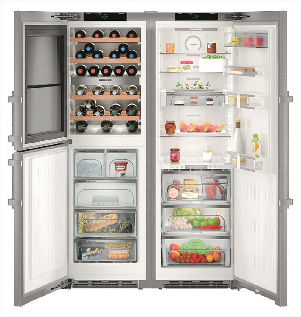 "LIEBHERR - Frigorifero side by side SBSES 8496-21 Classe D-Acciaio SmartSteel"