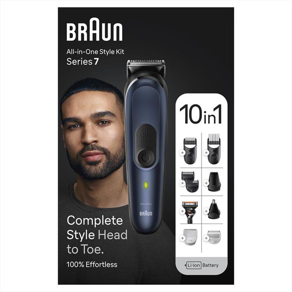 "BRAUN - Regolabarba SERIES 7 MGK7421-Black / Deep Blue"