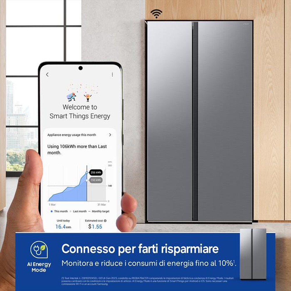 Immagine del prodotto SAMSUNG - Frigorifero side by side RS57DG400EM9EF Classe E-Metal Inox