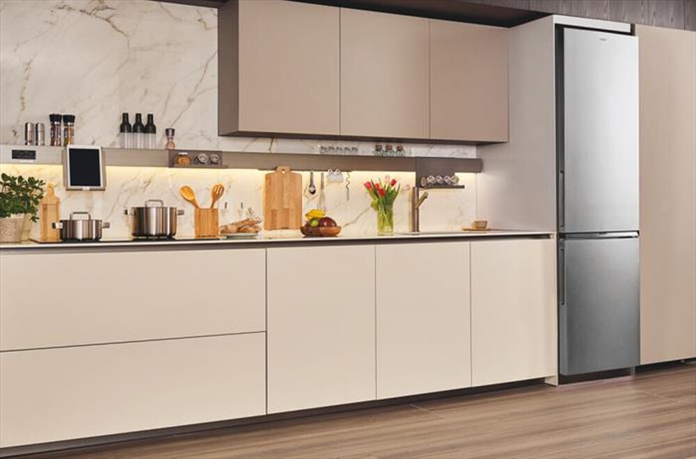 "CANDY - Frigorifero combinato CNCQ2T620EX Classe E 409 lt-Stainless steel"